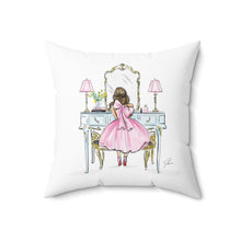 Light Blue Vanity (Brunette) Pillow