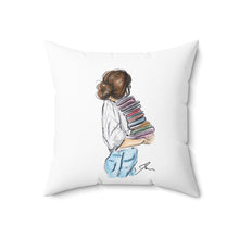 Bookworm (brunette) Pillow