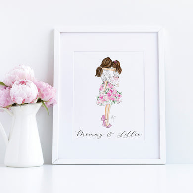 Customizable Floral Ever Personalized Art Print
