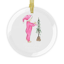 Baby's First Christmas (Pink) Glass Ornament