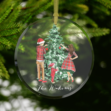 Custom Family Portrait Glass Ornament