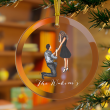 (Personalized) First Engaged Christmas Glass Ornament