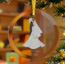 (Personalized) First Married Christmas Glass Ornament