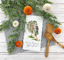 Autumn Leaves and Apples Please Tea Towel