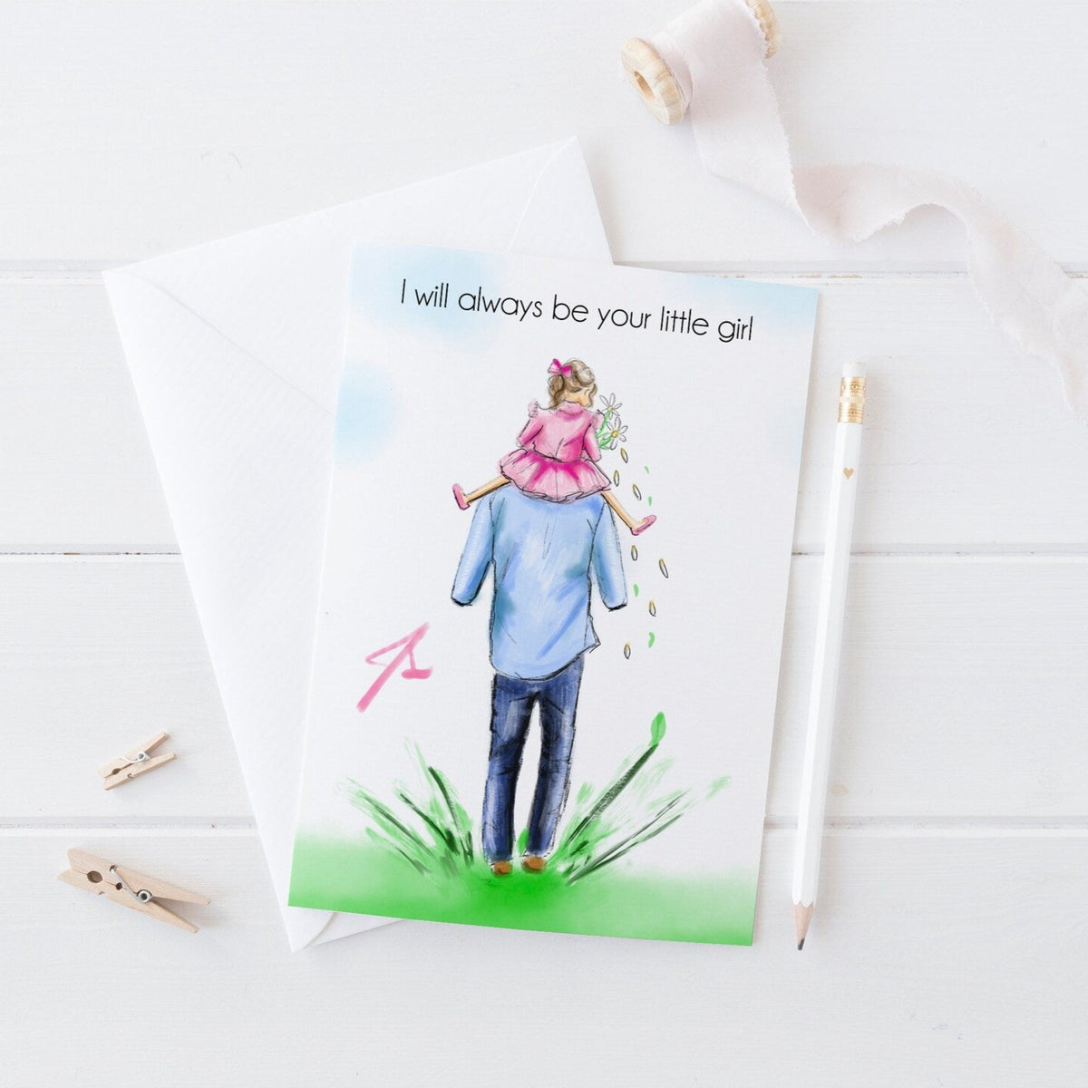 Always Your Little Girl Card – Melsy's Illustrations