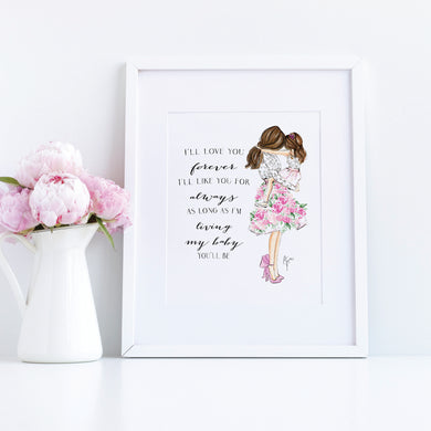 Customizable Love You forever My Daughter Art Print