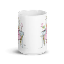 Light Blue Vanity Red Mug