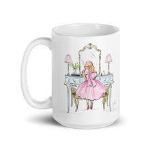 Light Blue Vanity Red Mug