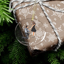 (Personalized) First Engaged Christmas Glass Ornament