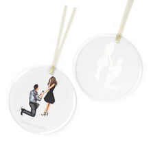(Personalized) First Engaged Christmas Glass Ornament