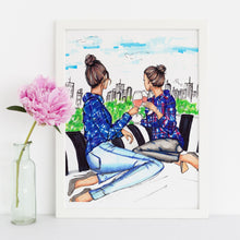 Rooftops & Rose Art Print
