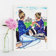 Rooftops & Rose Art Print