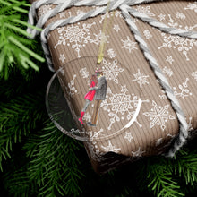 (Personalized) Holiday Couple Custom Glass Ornament
