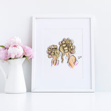 Customizable Curls and Girls Art Print