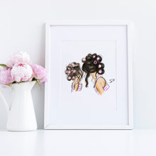Customizable Curls and Girls Art Print