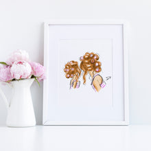 Customizable Curls and Girls Art Print