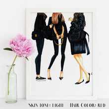 Customizable Ladies in Black Art Print
