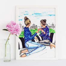 Rooftops & Rose Art Print