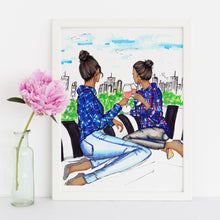 Rooftops & Rose Art Print