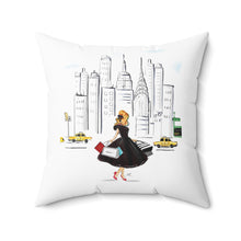 NYC Shopper (Red) Pillow