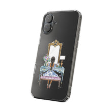 French Vanity Clear Impact-Resistant Phone Case - (Dark Hair/Brown Skin)