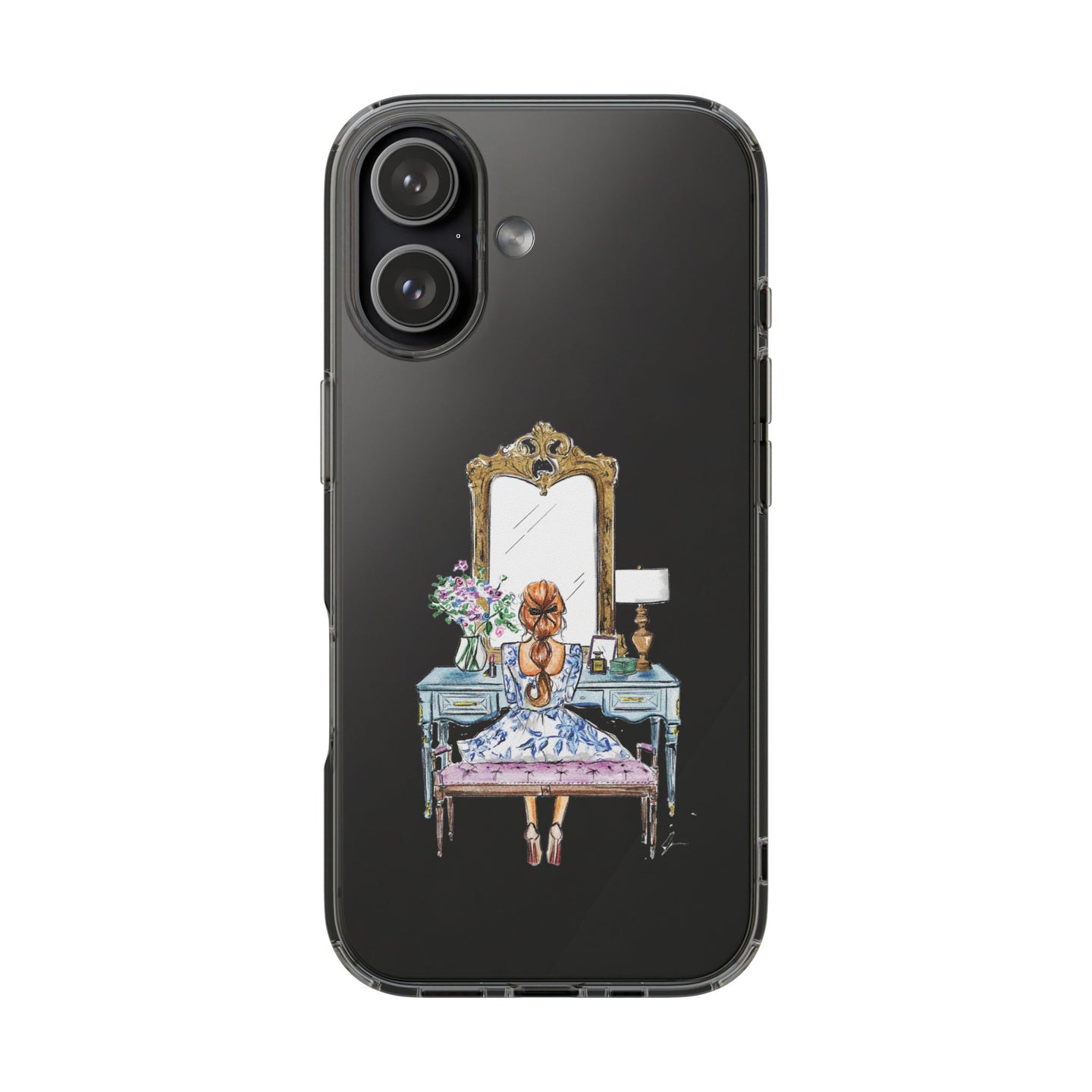 French Vanity Clear Impact-Resistant Case - (Red)