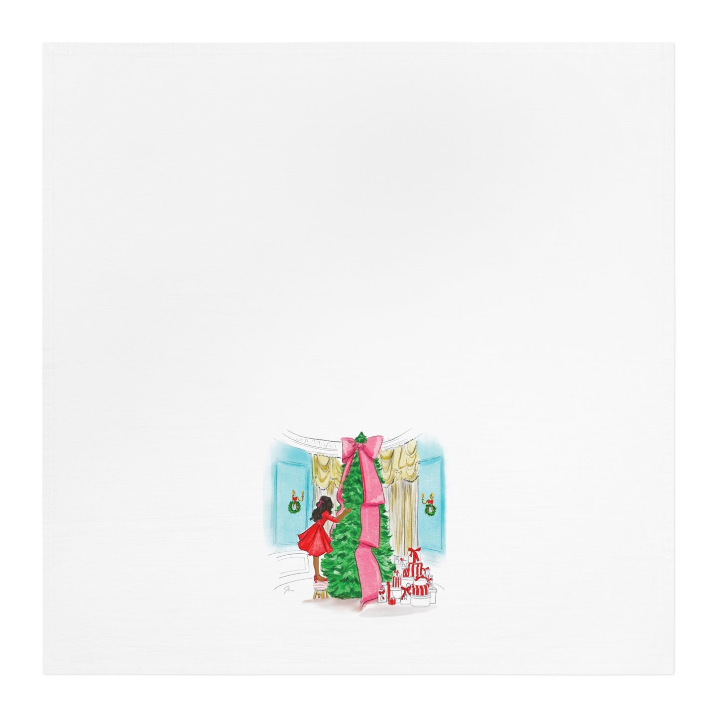 Holiday in The Parlor Tea Towel (Dark)