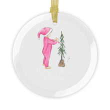 Baby's First Christmas (Pink) Glass Ornament