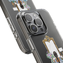 French Vanity Clear Impact-Resistant Phone Case - (Dark Hair/Brown Skin)