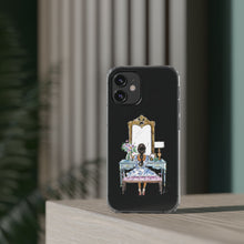 French Vanity Clear Impact-Resistant Phone Case - (Dark Hair/Brown Skin)