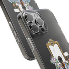 French Vanity Clear Impact-Resistant Phone Case - (Dark Hair/Brown Skin)