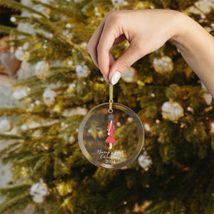 First Christmas (Black Hair) Glass Ornament