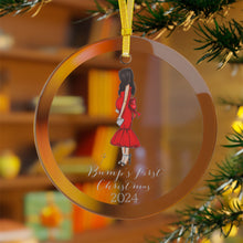 First Christmas (Black Hair) Glass Ornament