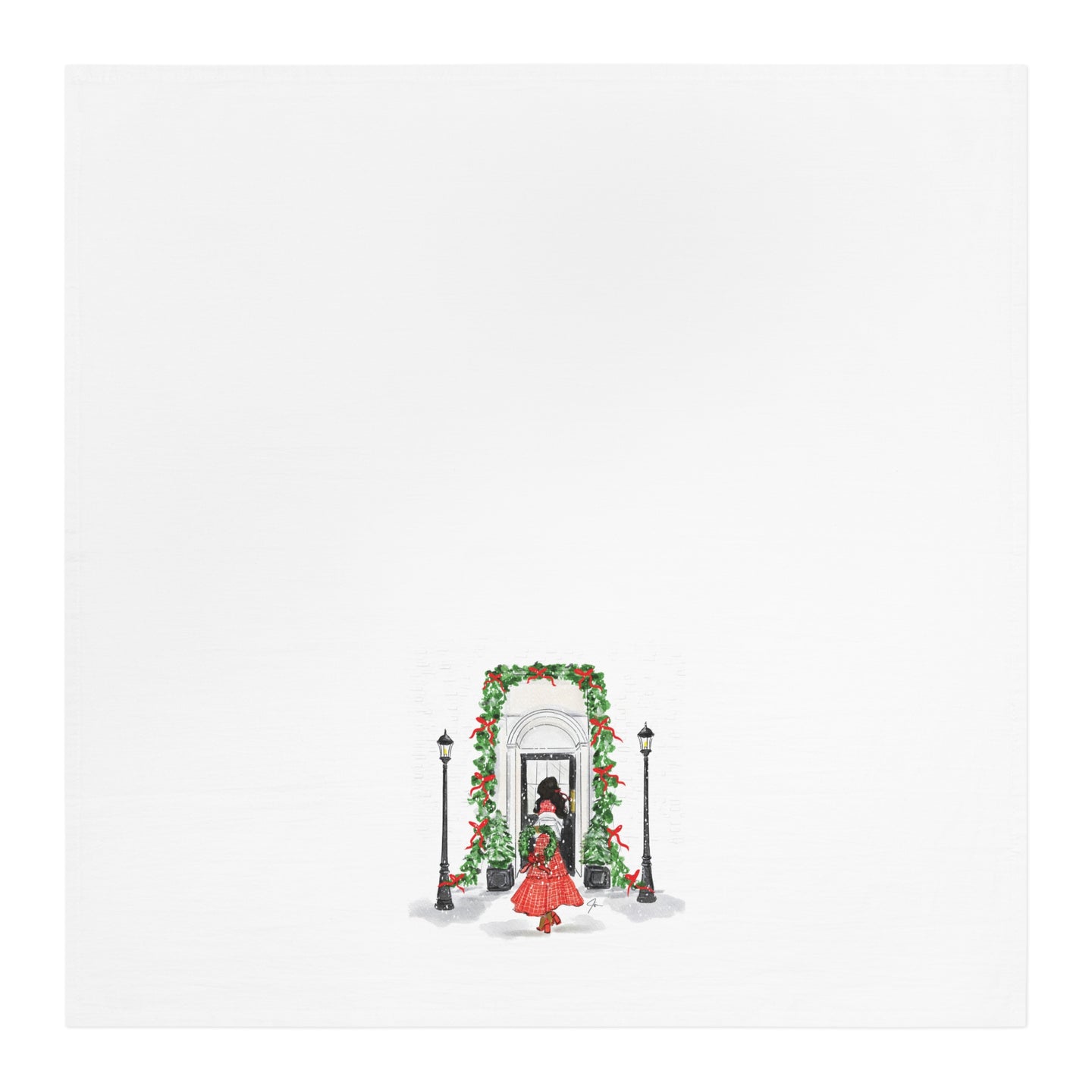 Pine and Plaid Tea Towel (Dark)