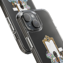 French Vanity Clear Impact-Resistant Phone Case - (Dark Hair/Brown Skin)