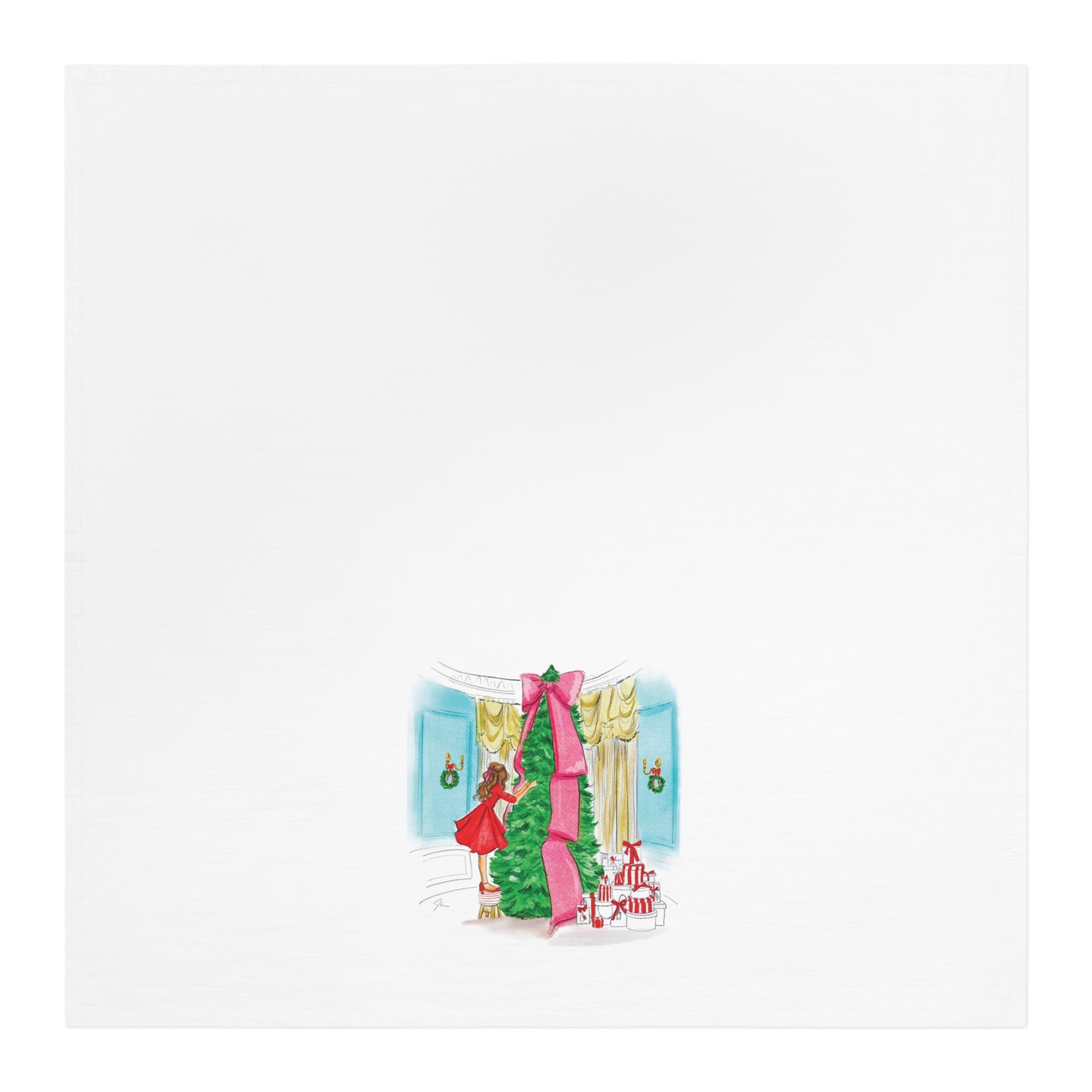 Holiday in The Parlor Tea Towel (Brunette)