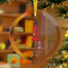 Bump's First Christmas (Dark) Glass Ornaments