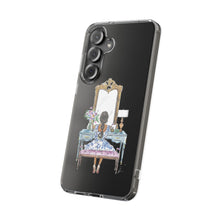 French Vanity Clear Impact-Resistant Phone Case - (Dark Hair/Brown Skin)