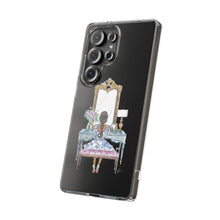 French Vanity Clear Impact-Resistant Phone Case - (Dark Hair/Brown Skin)