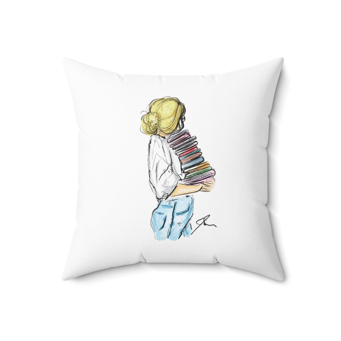 Bookworm (Blonde) Pillow
