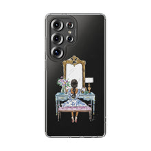 French Vanity Clear Impact-Resistant Phone Case - (Dark Hair/Brown Skin)