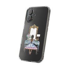 French Vanity Clear Impact-Resistant Phone Case - (Dark Hair/Brown Skin)