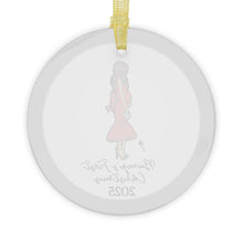 Bump's First Christmas (Brunette) Glass Ornament