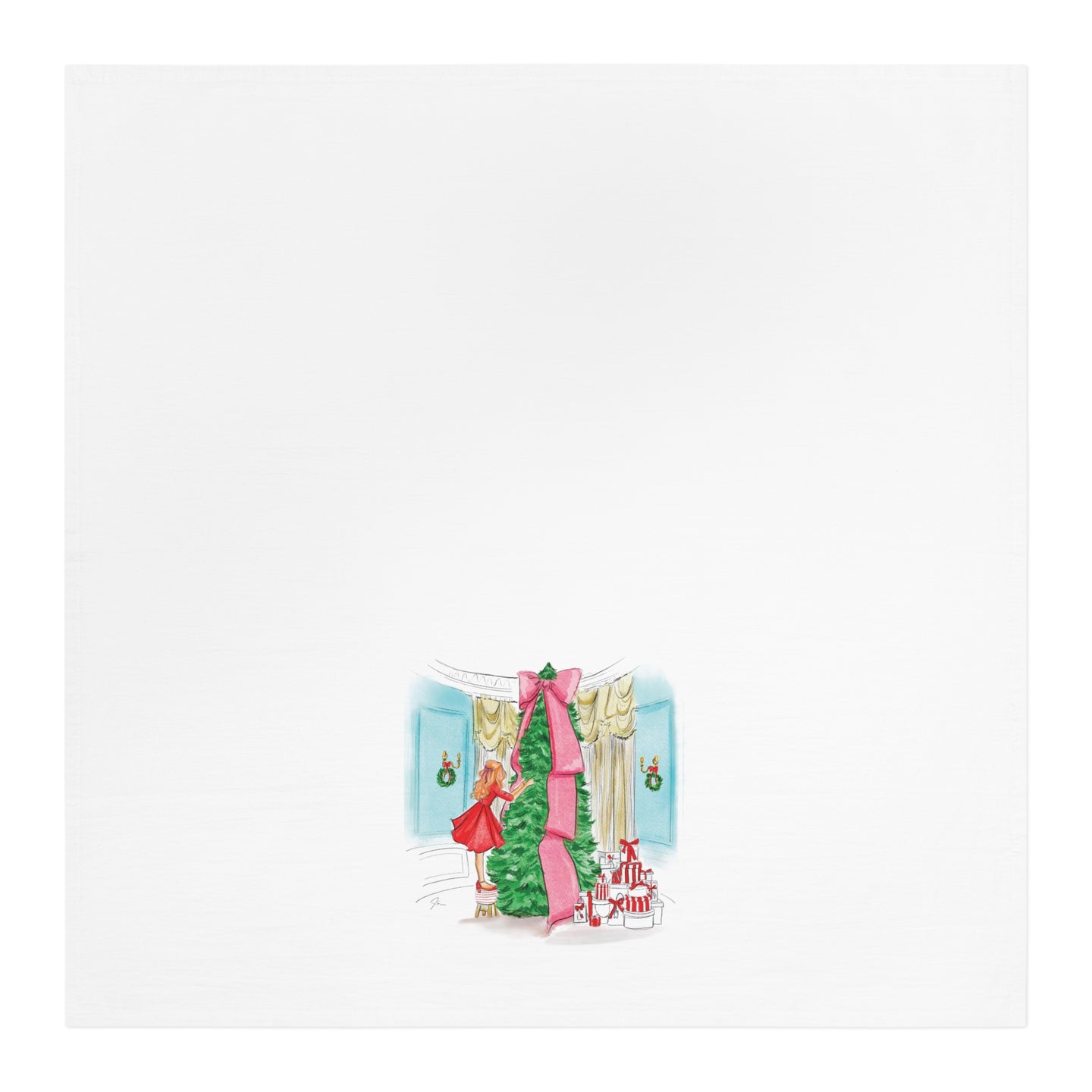 Holiday in The Parlor Tea Towel (Red)