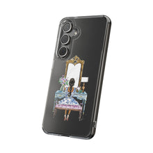 French Vanity Clear Impact-Resistant Phone Case - (Dark Hair/Brown Skin)