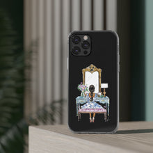 French Vanity Clear Impact-Resistant Phone Case - (Dark Hair/Brown Skin)