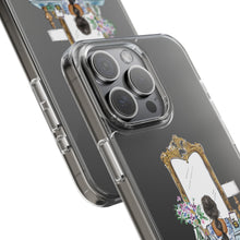 French Vanity Clear Impact-Resistant Phone Case - (Dark Hair/Brown Skin)