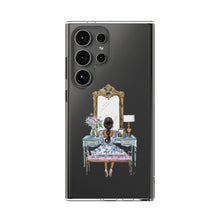 French Vanity Clear Impact-Resistant Phone Case - (Dark Hair/Brown Skin)