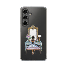 French Vanity Clear Impact-Resistant Phone Case - (Dark Hair/Brown Skin)