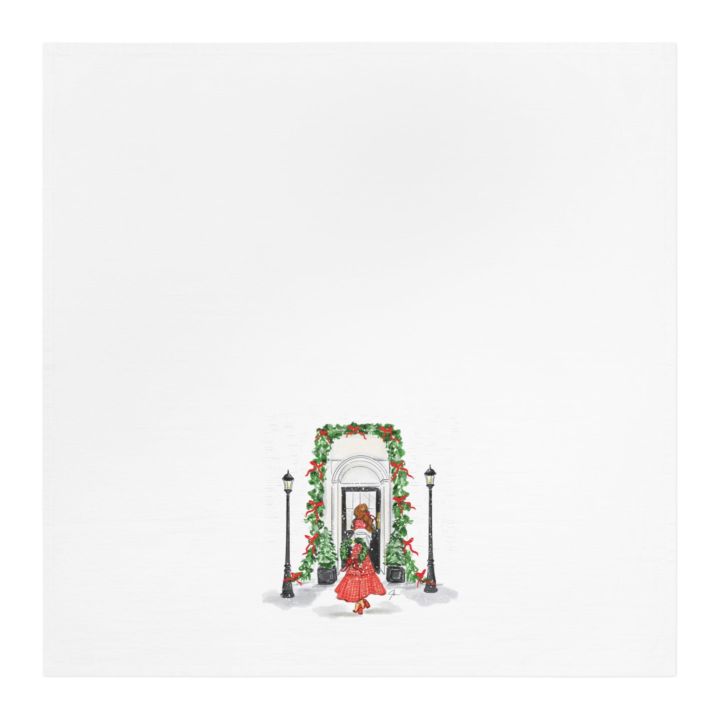 Pine and Plaid Tea Towel (Red)